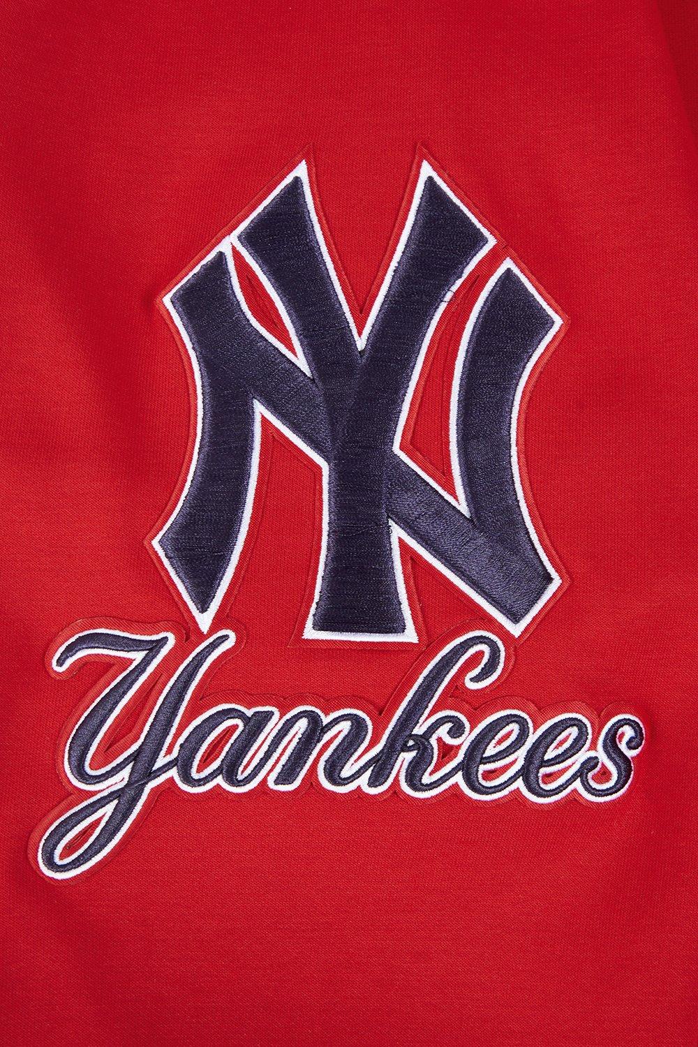 Pro Standard Men's MLB New York Yankees Chenille Pullover Hoodie - RED Thumbnail View 7