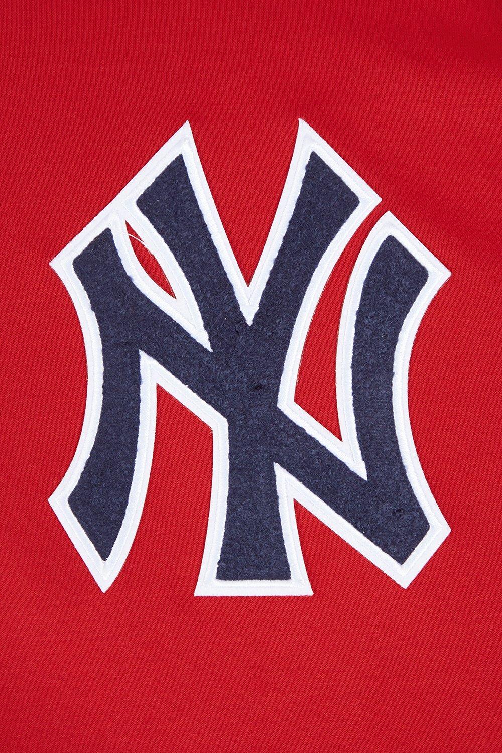 Pro Standard Men's MLB New York Yankees Chenille Pullover Hoodie - RED Thumbnail View 8