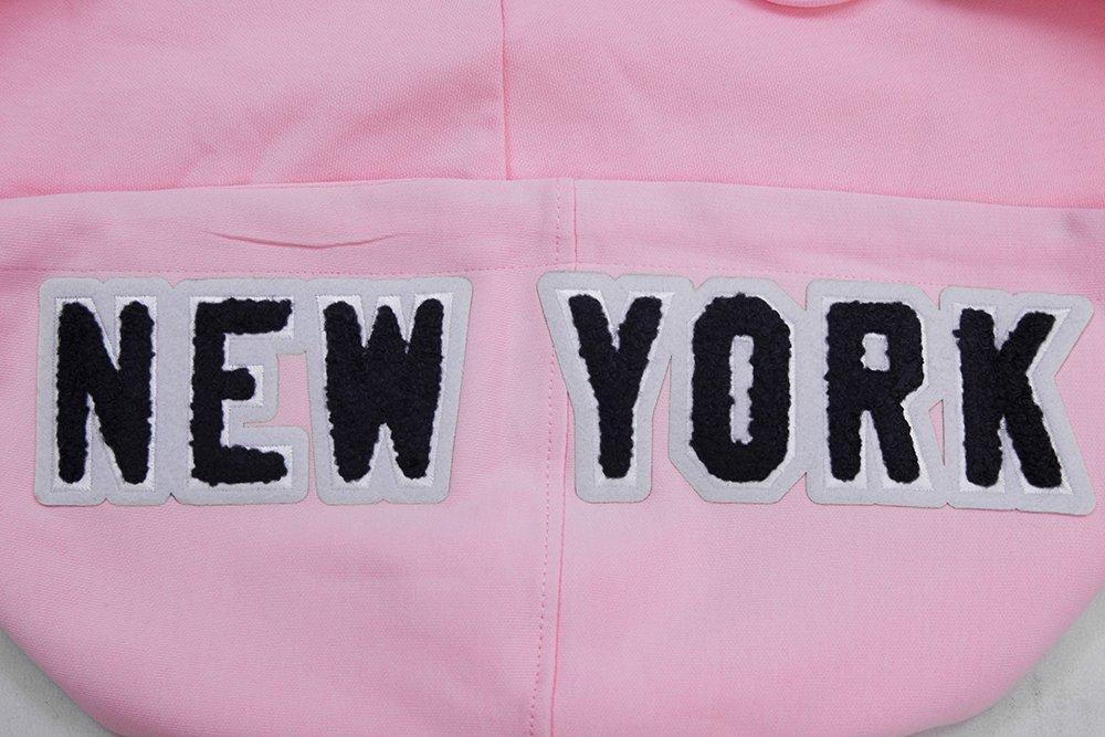 Pro Standard Men's MLB New York Yankees Chenille Pullover Hoodie - PINK Thumbnail View 5