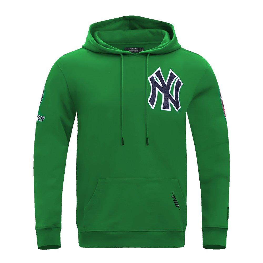 Pro Standard Men's MLB New York Yankees Chenille Pullover Hoodie - GREEN Thumbnail View 1