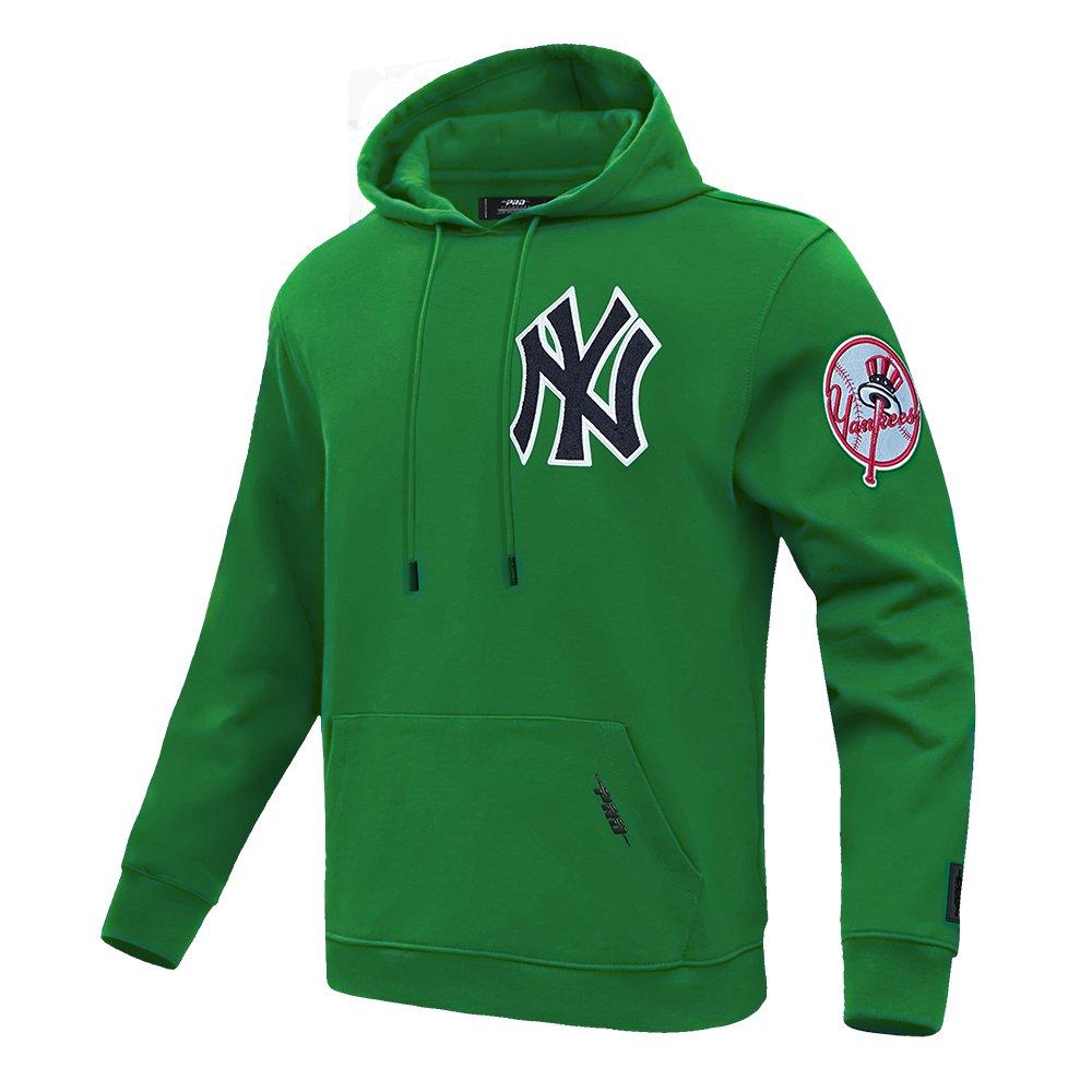 Pro Standard Men's MLB New York Yankees Chenille Pullover Hoodie - GREEN Thumbnail View 3