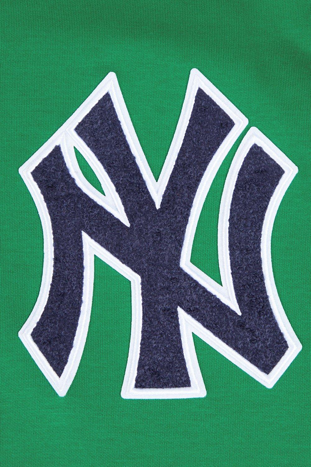 Pro Standard Men's MLB New York Yankees Chenille Pullover Hoodie - GREEN Thumbnail View 5