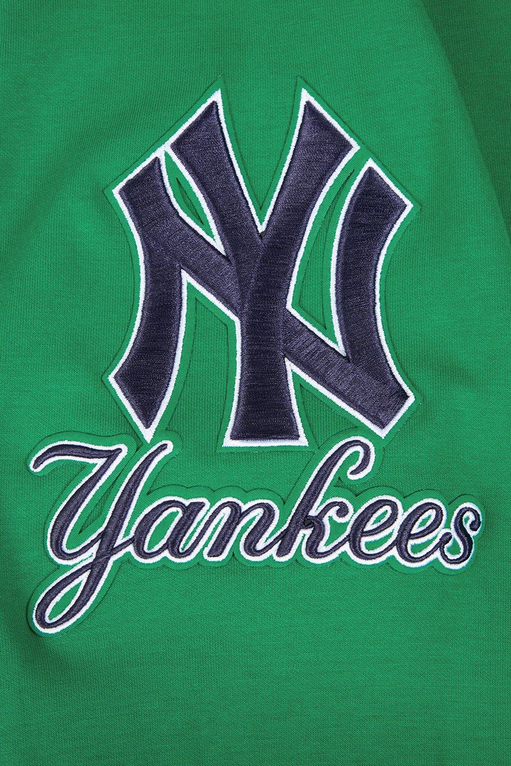 Pro Standard Men's MLB New York Yankees Chenille Pullover Hoodie - GREEN Thumbnail View 6