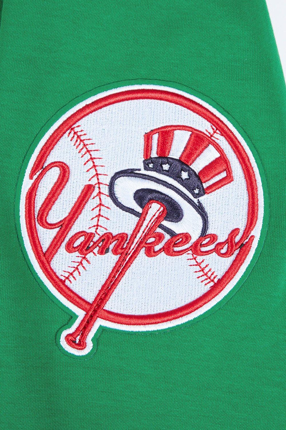 Pro Standard Men's MLB New York Yankees Chenille Pullover Hoodie - GREEN Thumbnail View 7