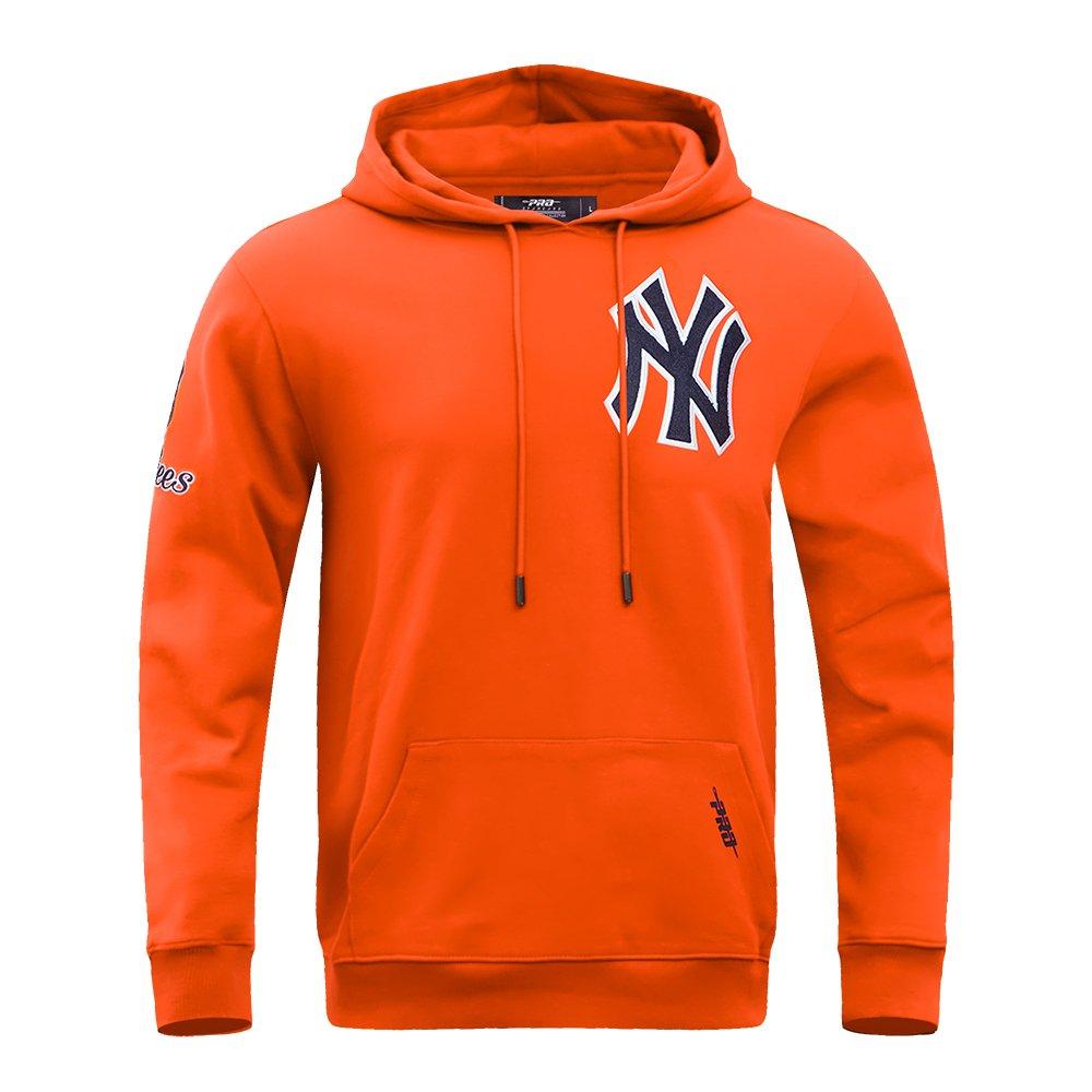 Pro Standard Men's MLB New York Yankees Chenille Pullover Hoodie - ORANGE Thumbnail View 1