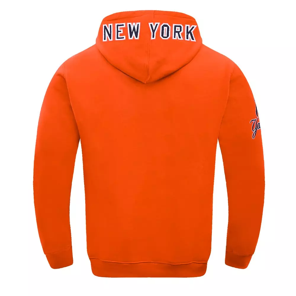 Pro Standard Men's MLB New York Yankees Chenille Pullover Hoodie - ORANGE