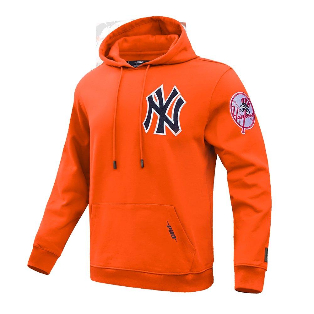 Pro Standard Men's MLB New York Yankees Chenille Pullover Hoodie - ORANGE Thumbnail View 3