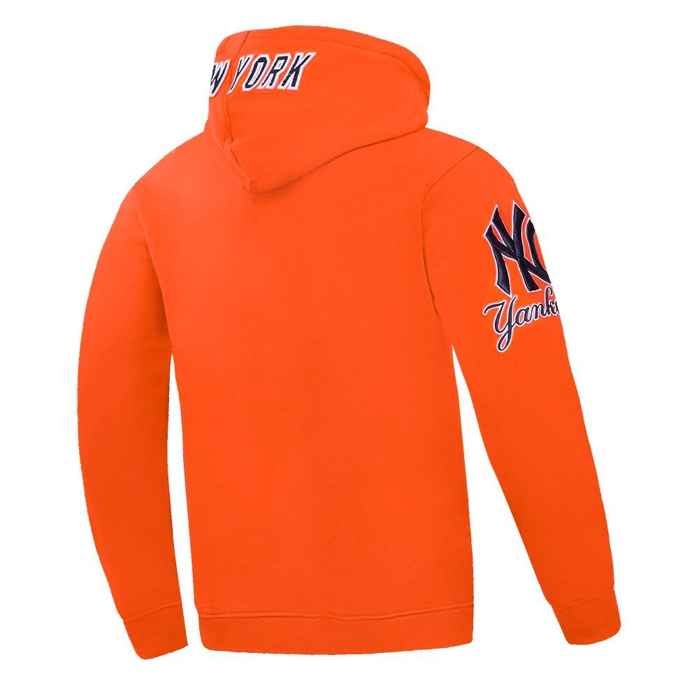 Pro Standard Men's MLB New York Yankees Chenille Pullover Hoodie - ORANGE Thumbnail View 4