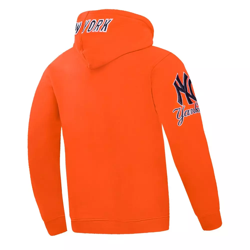 Pro Standard Men's MLB New York Yankees Chenille Pullover Hoodie - ORANGE