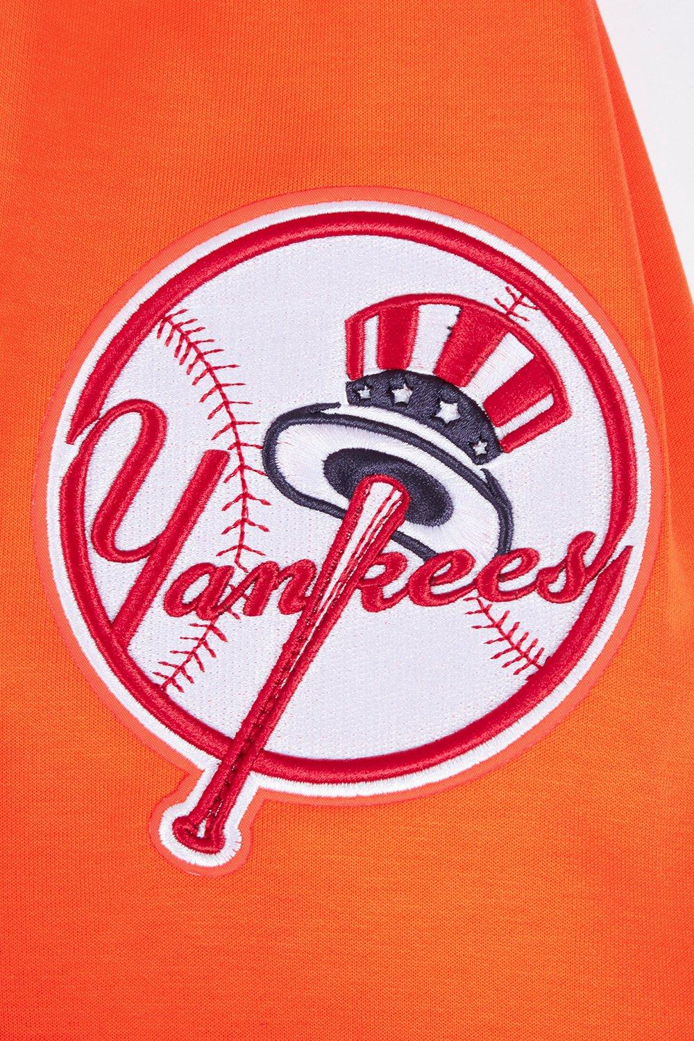 Pro Standard Men's MLB New York Yankees Chenille Pullover Hoodie - ORANGE Thumbnail View 8