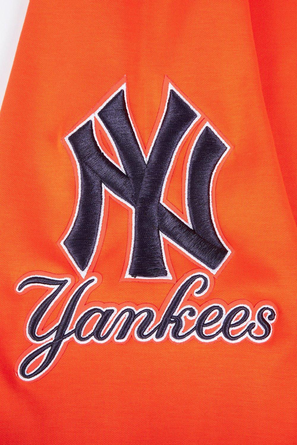 Pro Standard Men's MLB New York Yankees Chenille Pullover Hoodie - ORANGE Thumbnail View 9