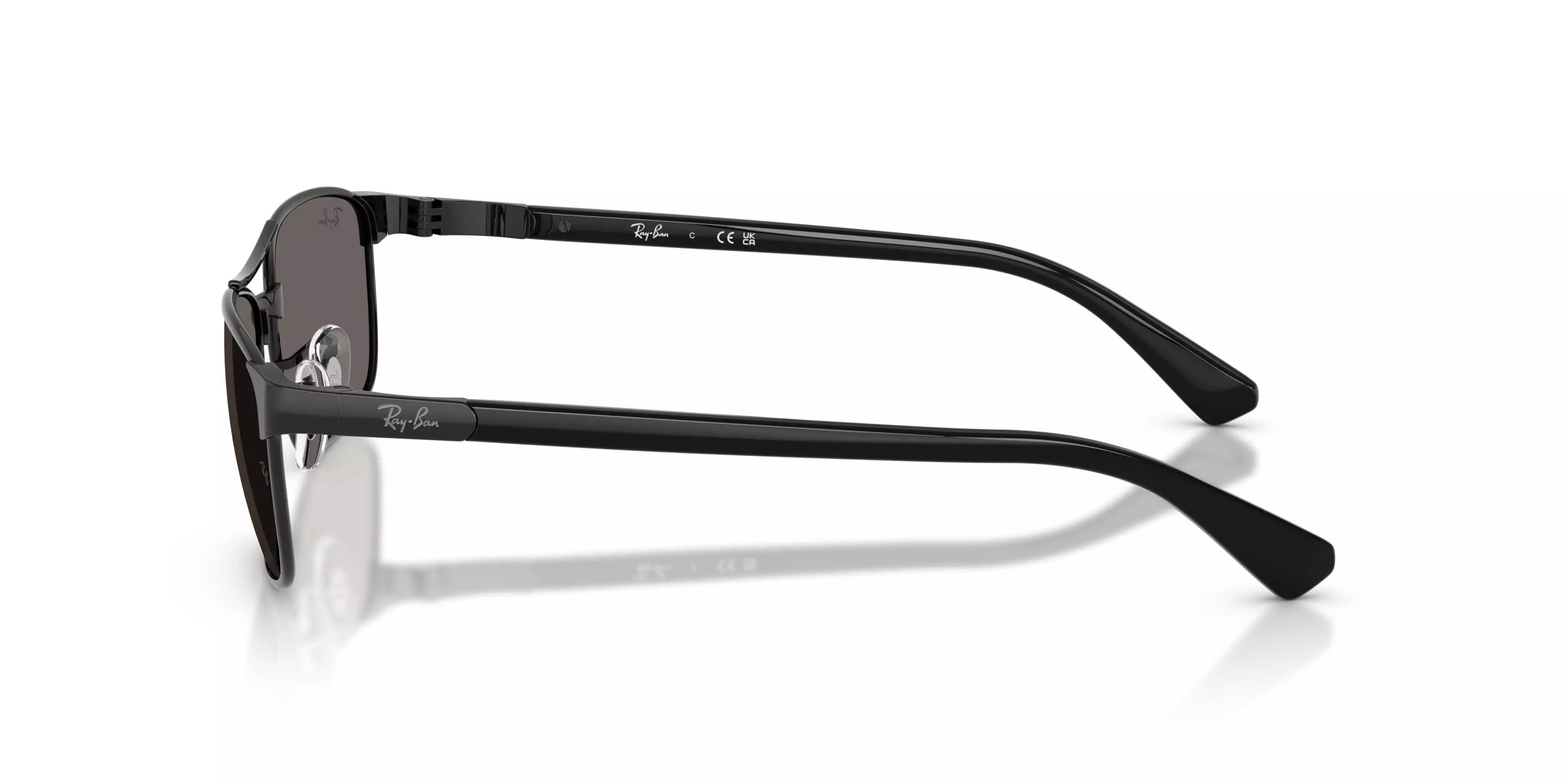 Ray-Ban RB3778 Dark Grey Sunglasses &ndash; Polished Black - BLACK/GREY