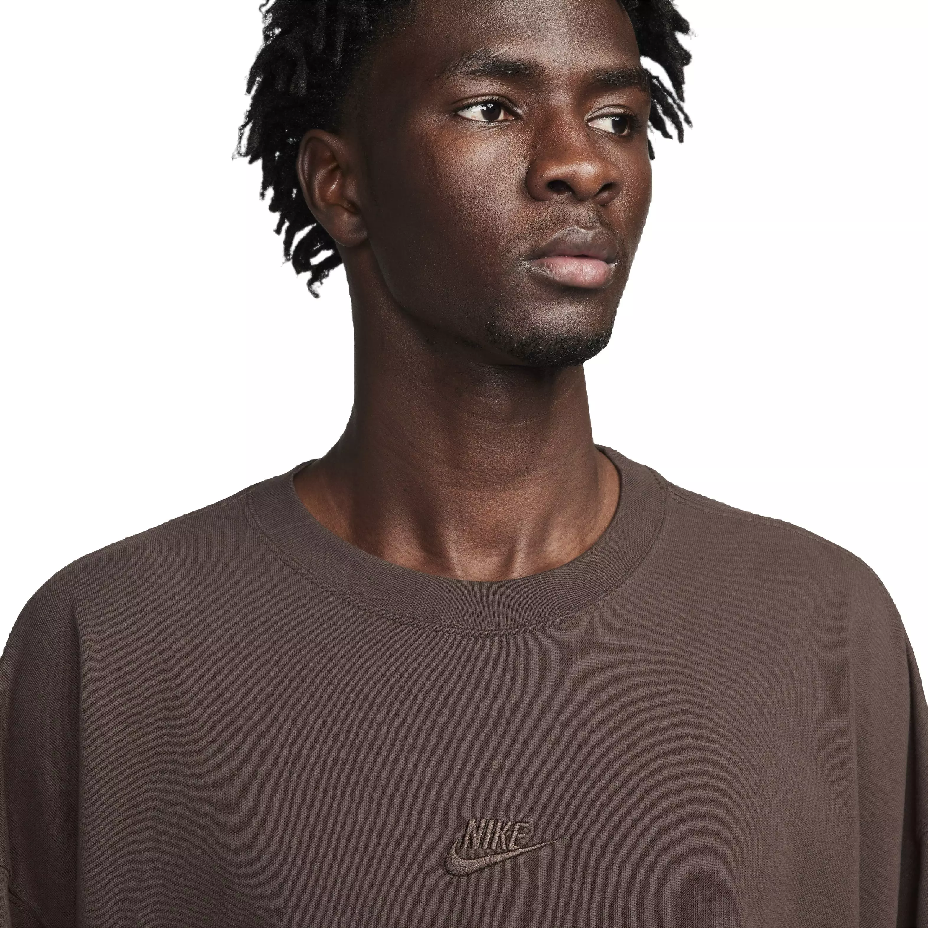 Nike Men's Sportswear Premium Essentials Oversized T-Shirt -Brown - BROWN