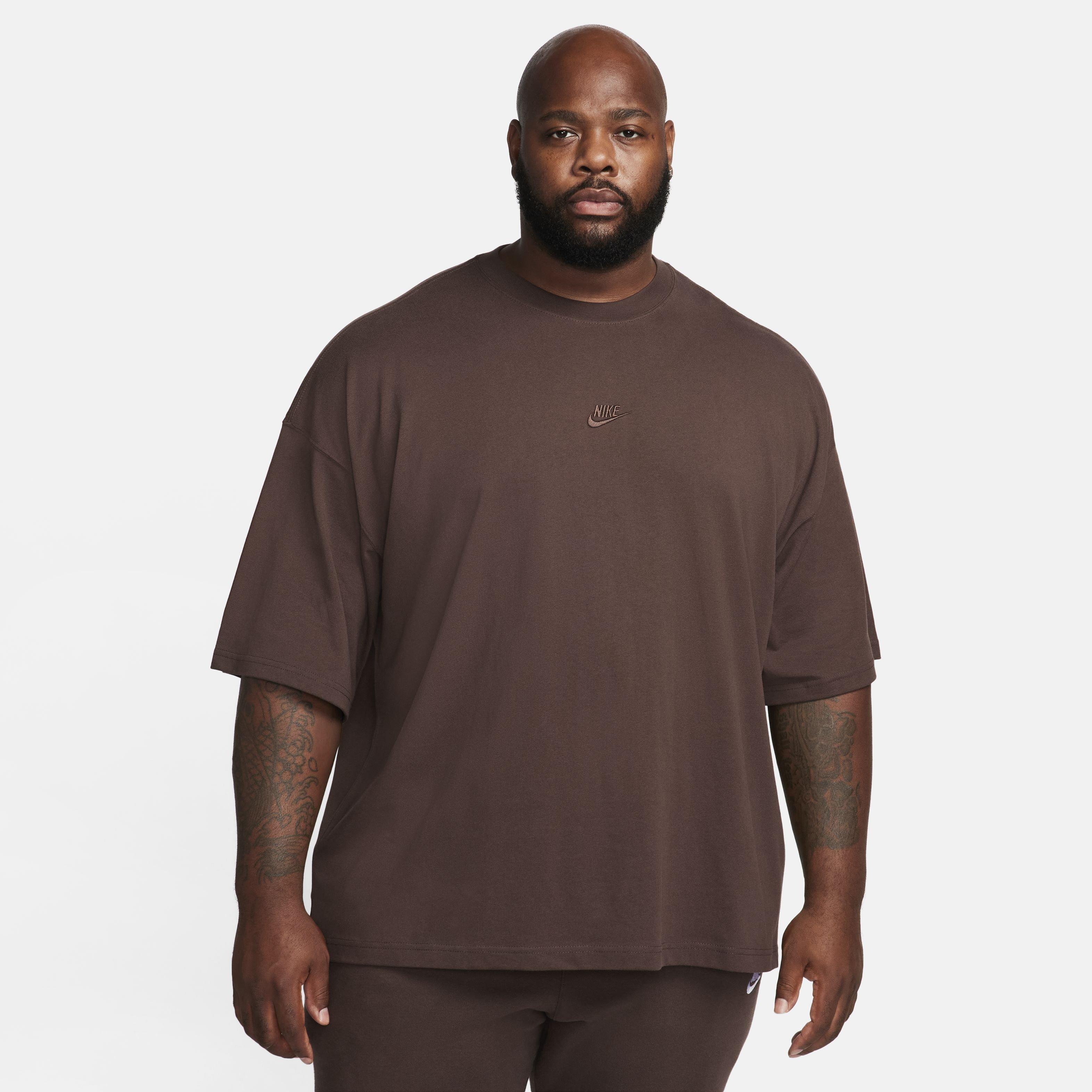 Nike Men's Sportswear Premium Essentials Oversized T-Shirt - Brown - BROWN Thumbnail View 6