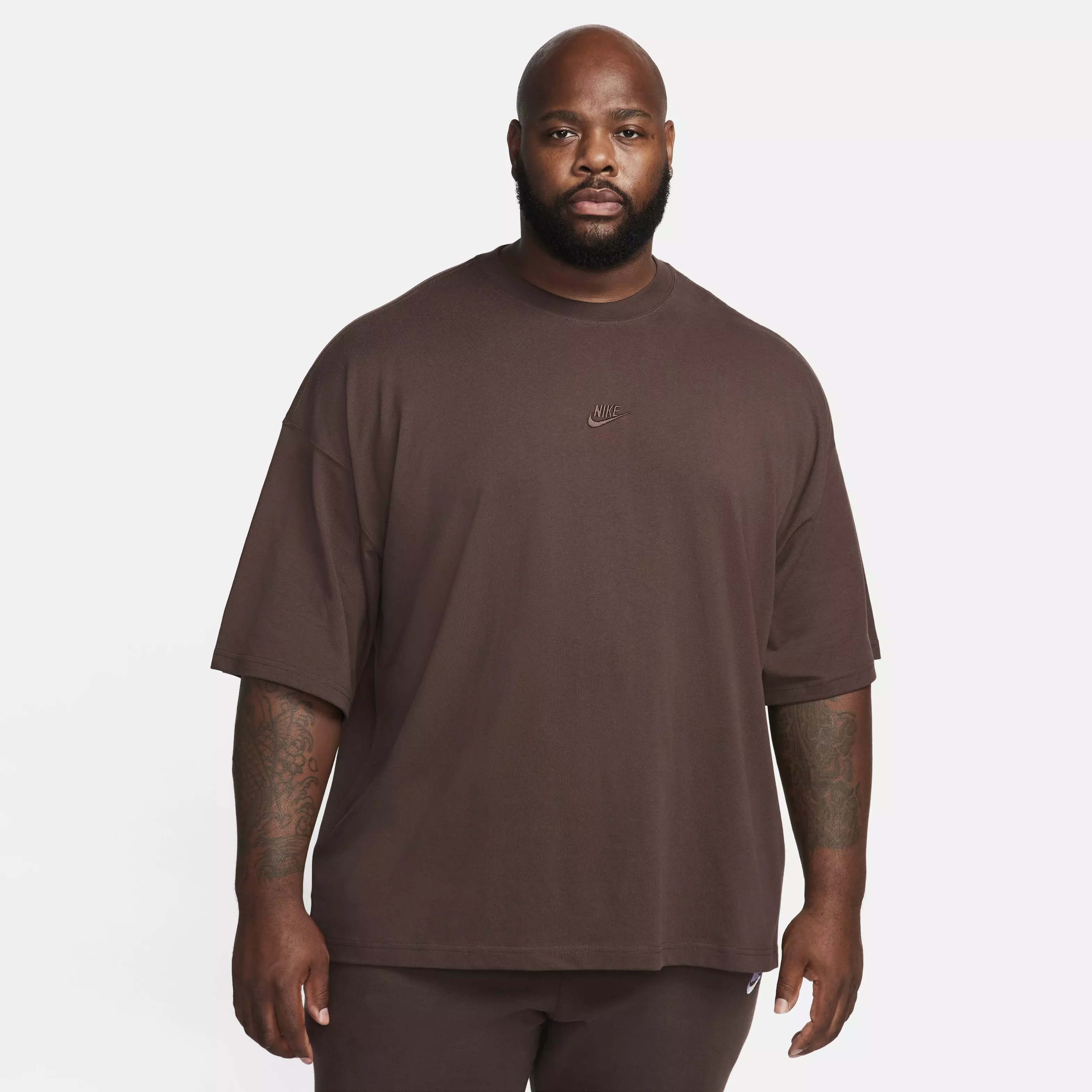 Nike Men's Sportswear Premium Essentials Oversized T-Shirt -Brown - BROWN