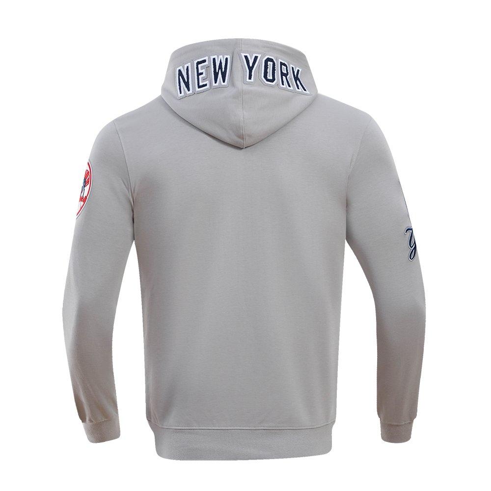 Pro Standard Men's MLB New York Yankees Classic Chenille Full Zip Hooded Jacket - GREY Thumbnail View 2