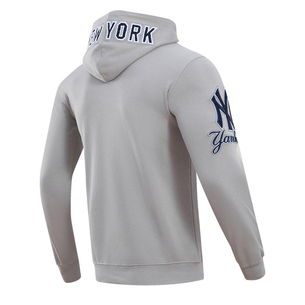 Pro Standard Men's MLB New York Yankees Classic Chenille Full Zip Hooded Jacket - GREY Thumbnail View 4