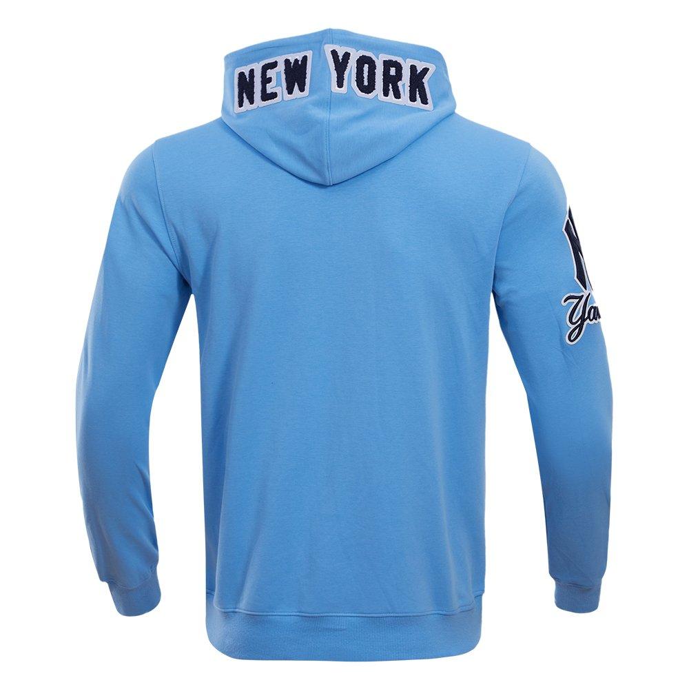 Pro Standard Men's MLB New York Yankees Classic Chenille Full Zip Hooded Jacket - BLUE Thumbnail View 2