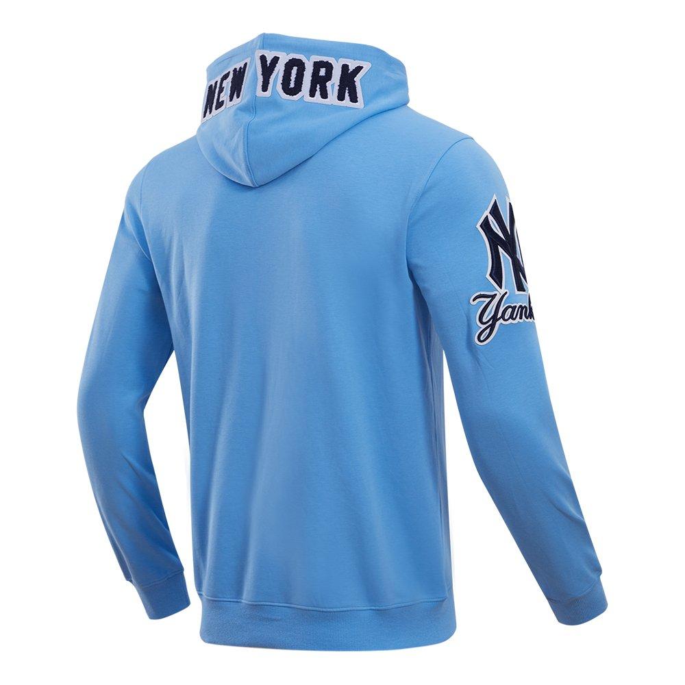 Pro Standard Men's MLB New York Yankees Classic Chenille Full Zip Hooded Jacket - BLUE Thumbnail View 4