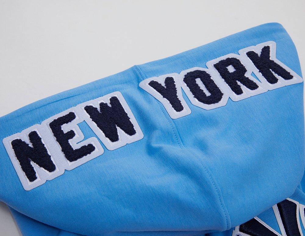 Pro Standard Men's MLB New York Yankees Classic Chenille Full Zip Hooded Jacket - BLUE Thumbnail View 5