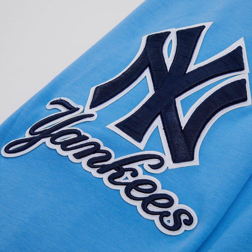 Pro Standard Men's MLB New York Yankees Classic Chenille Full Zip Hooded Jacket - BLUE Thumbnail View 6