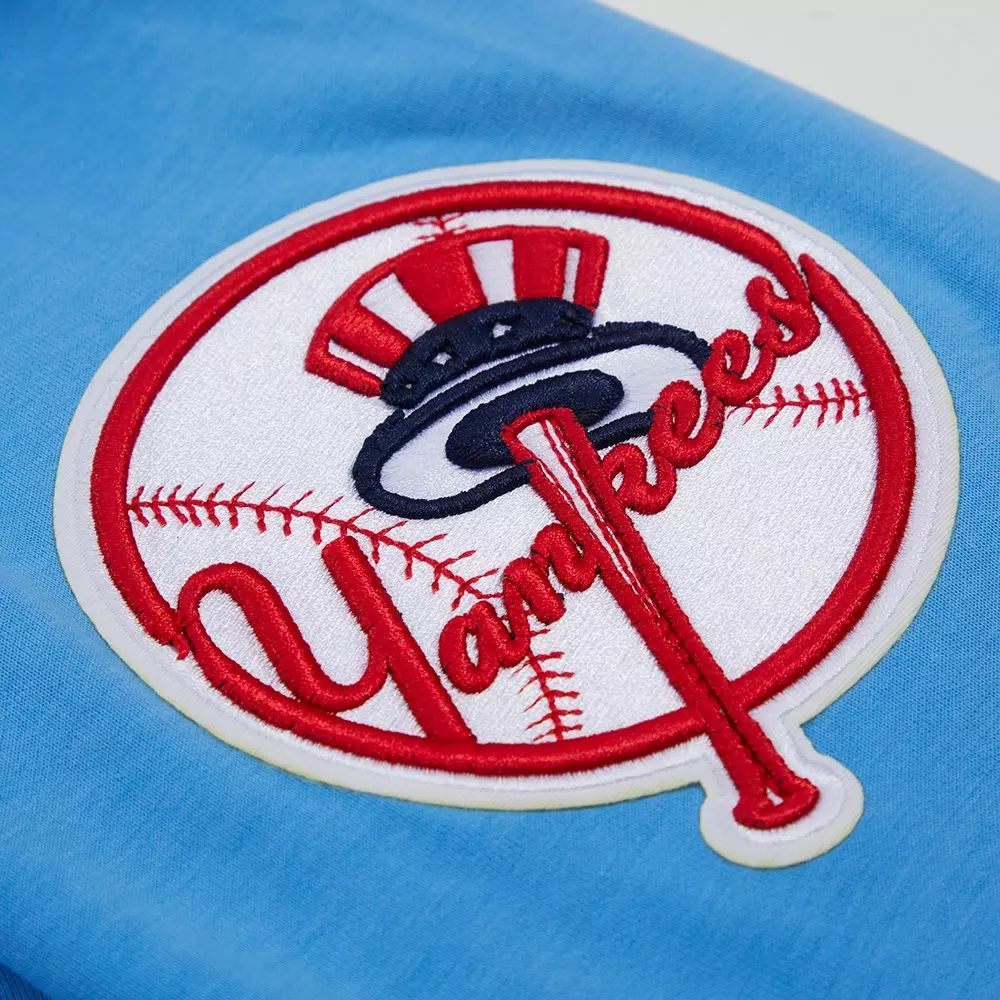 Pro Standard Men's MLB New York Yankees Classic Chenille Full Zip Hooded Jacket - BLUE