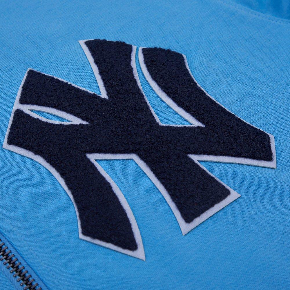 Pro Standard Men's MLB New York Yankees Classic Chenille Full Zip Hooded Jacket - BLUE Thumbnail View 8