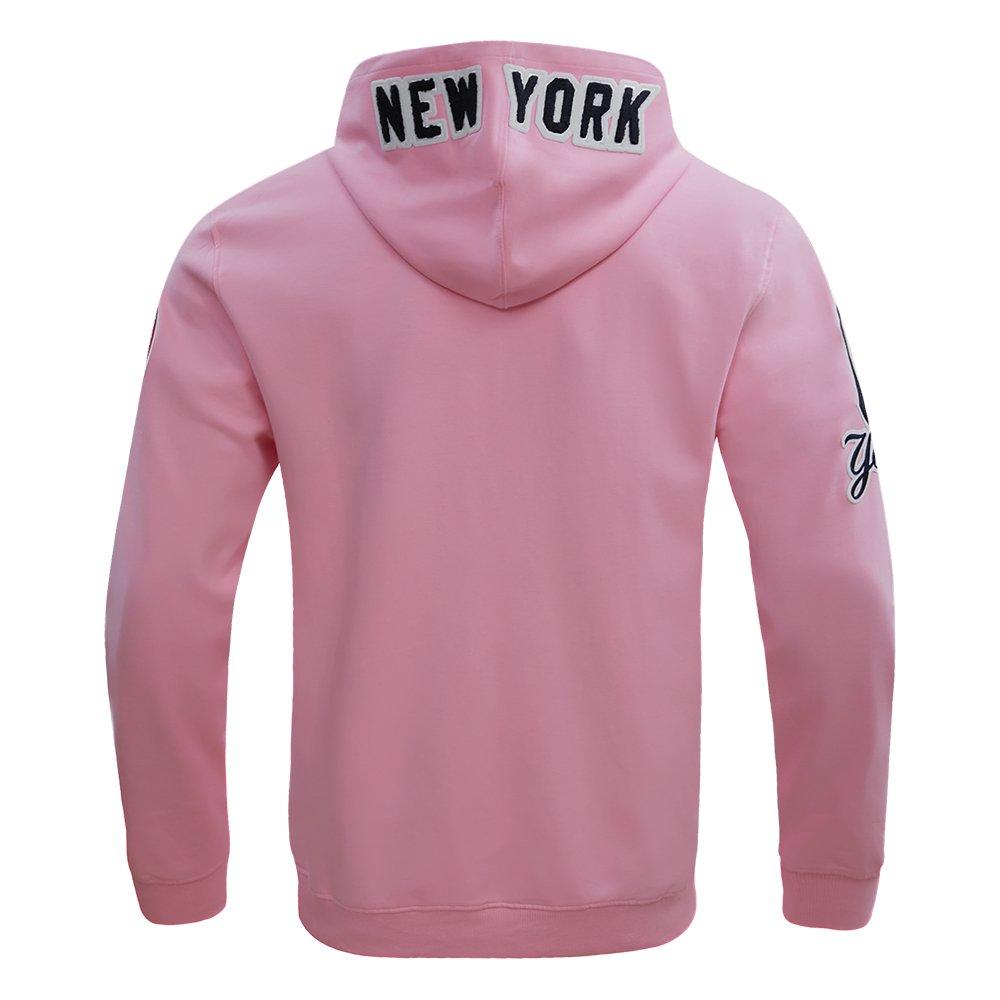 Pro Standard Men's MLB New York Yankees Classic Chenille Full Zip Hooded Jacket - PINK Thumbnail View 2