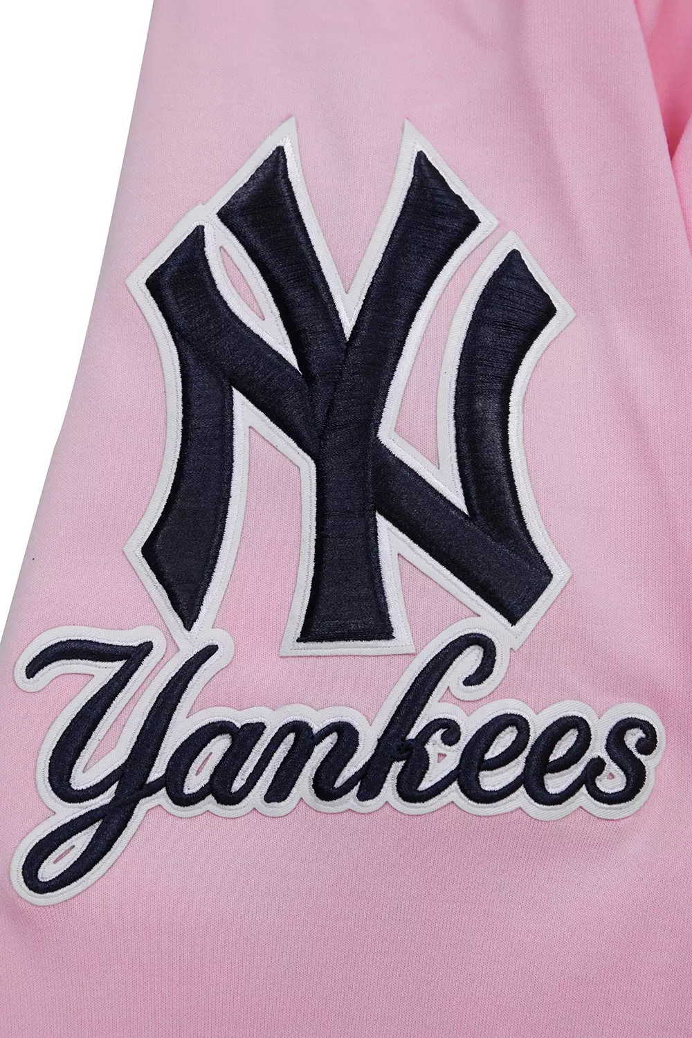 Pro Standard Men's MLB New York Yankees Classic Chenille Full Zip Hooded Jacket - PINK