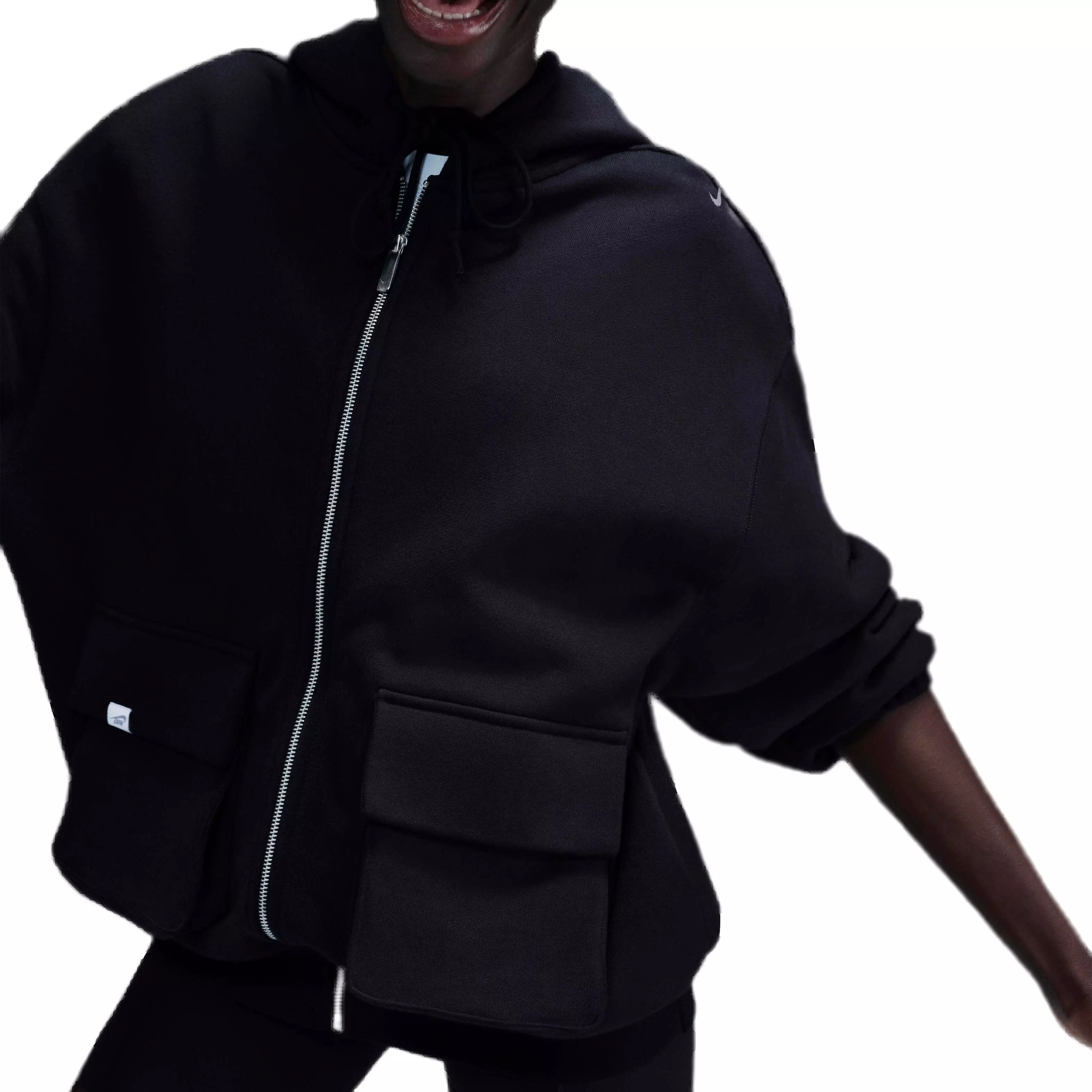 Nike Women's Sportswear Oversized Full-Zip French Terry Jacket - BLACK