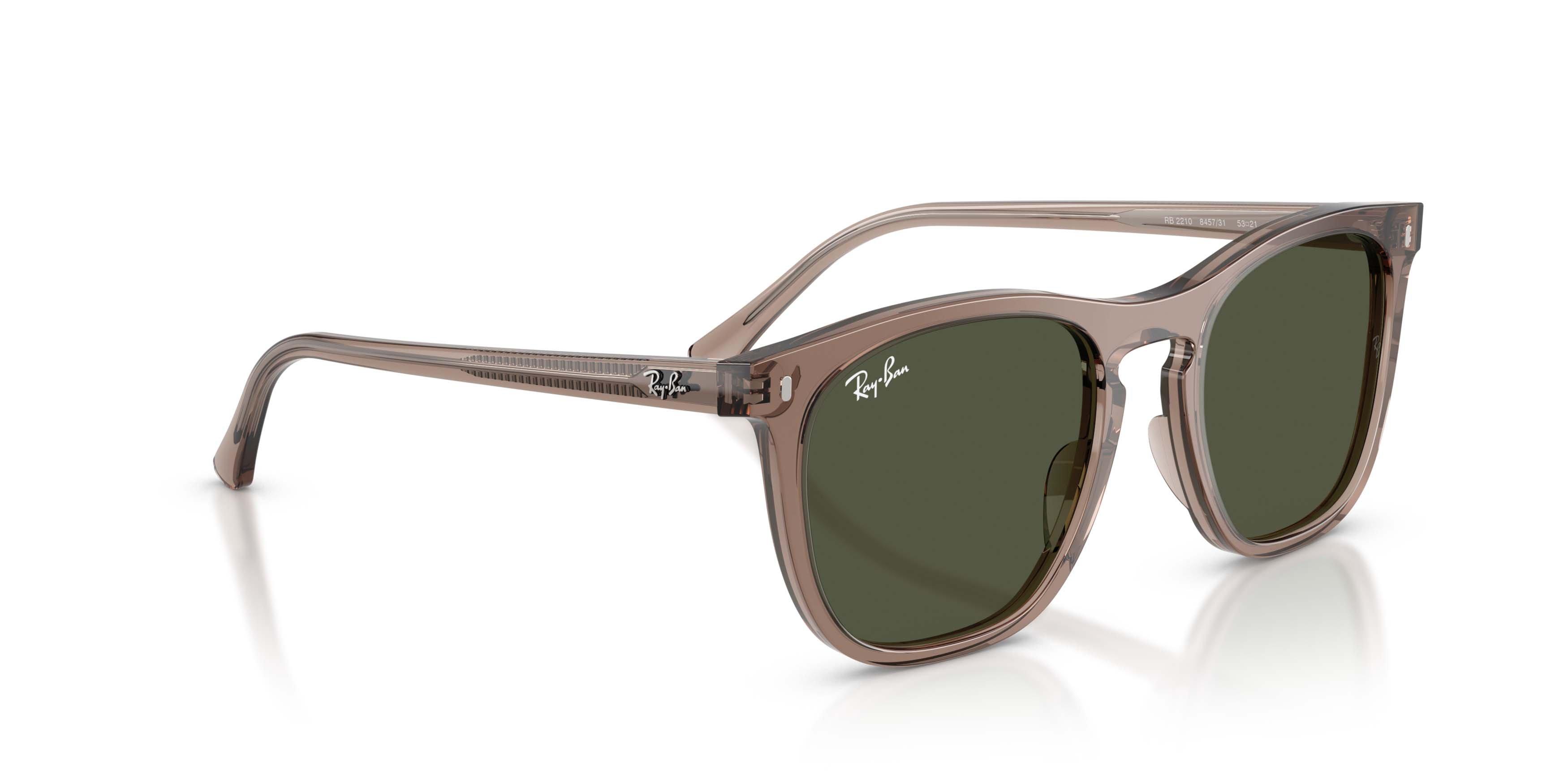 Ray-Ban RB2210 Green Sunglasses &ndash; Polished Transparent Light Brown - LT BROWN Thumbnail View 3