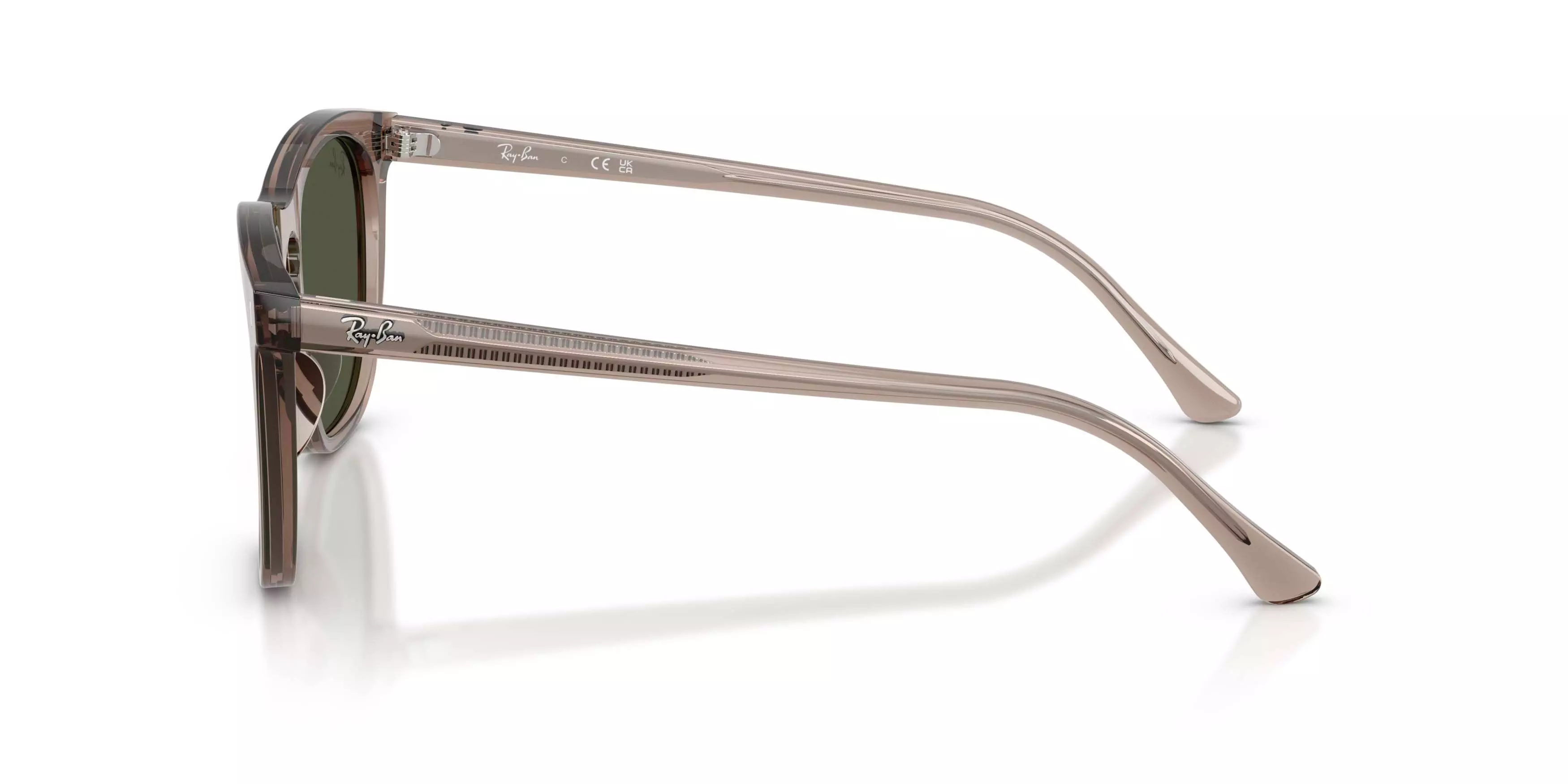 Ray-Ban RB2210 Green Sunglasses &ndash; Polished Transparent Light Brown - LT BROWN