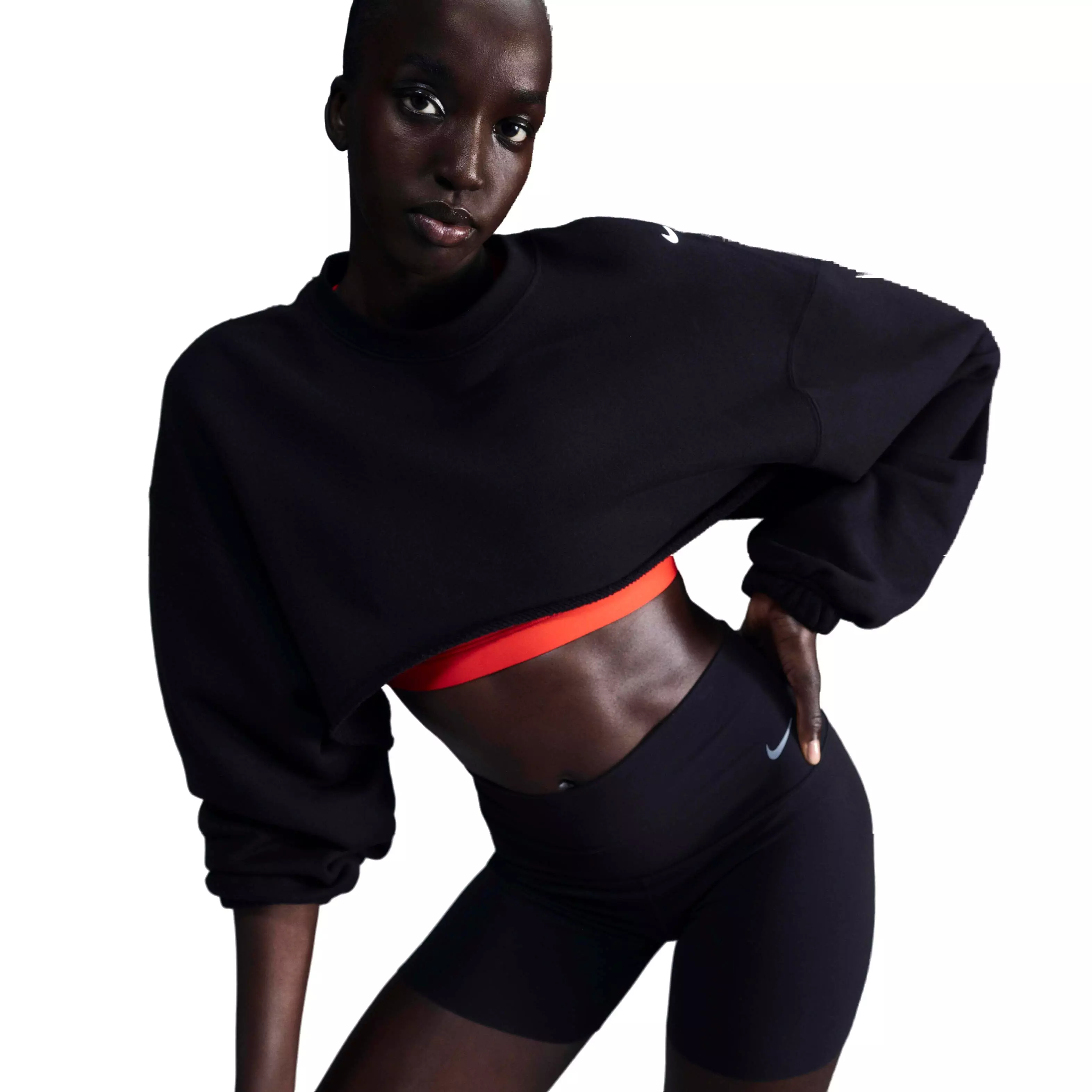 Nike Women's Sportswear Dance Oversized French Terry Shrug - BLACK