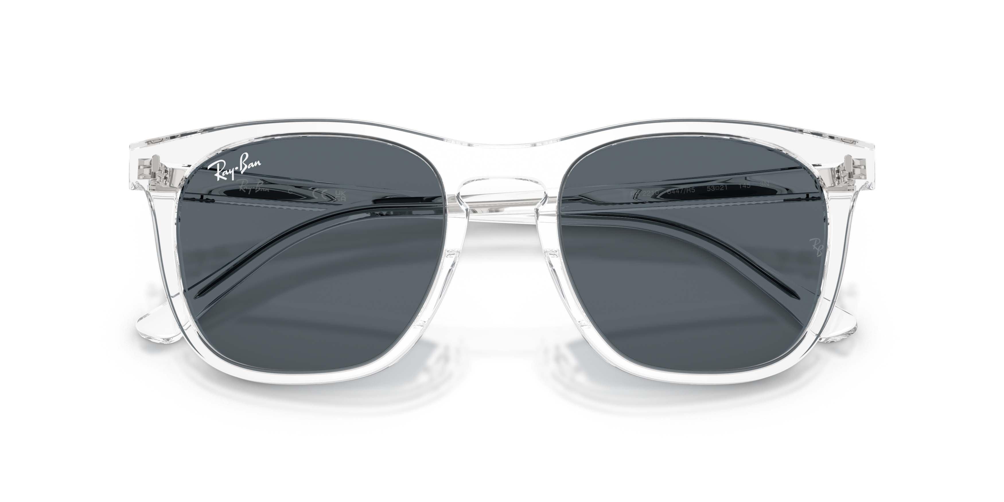 Ray-Ban RB2210 Blue Sunglasses &ndash; Polished Transparent - CLEAR/BLUE Thumbnail View 5