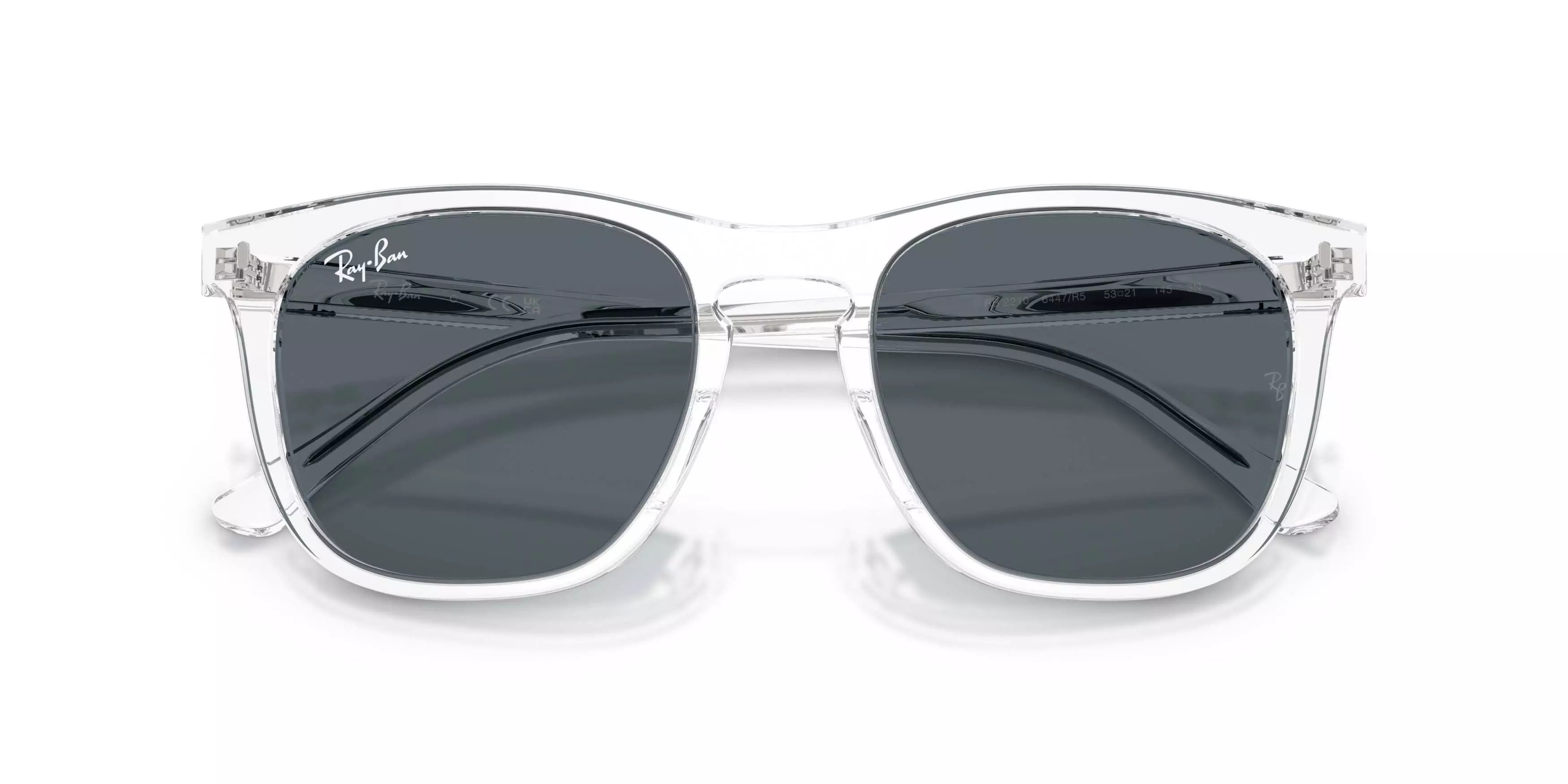 Ray-Ban RB2210 Blue Sunglasses &ndash; Polished Transparent - CLEAR/BLUE