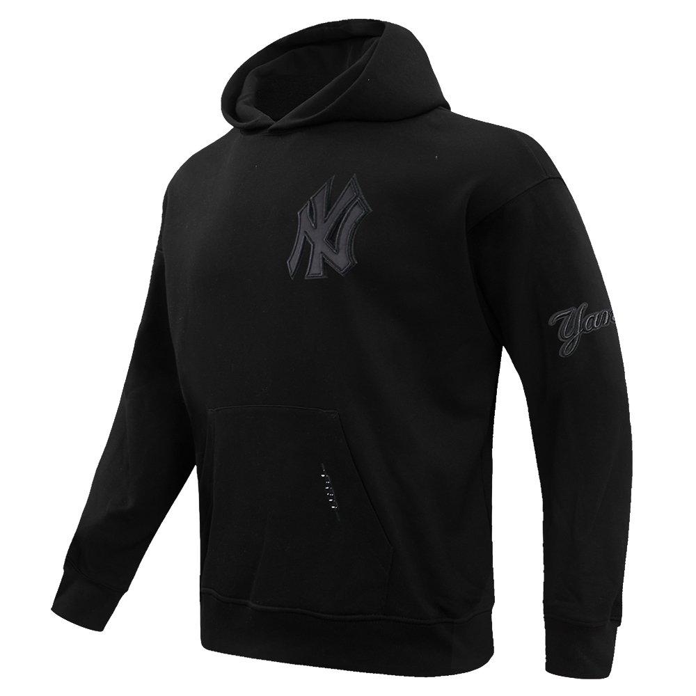 Pro Standard Men's MLB New York Yankees Neutral Drop Shoulder Pullover Hoodie - BLACK Thumbnail View 3