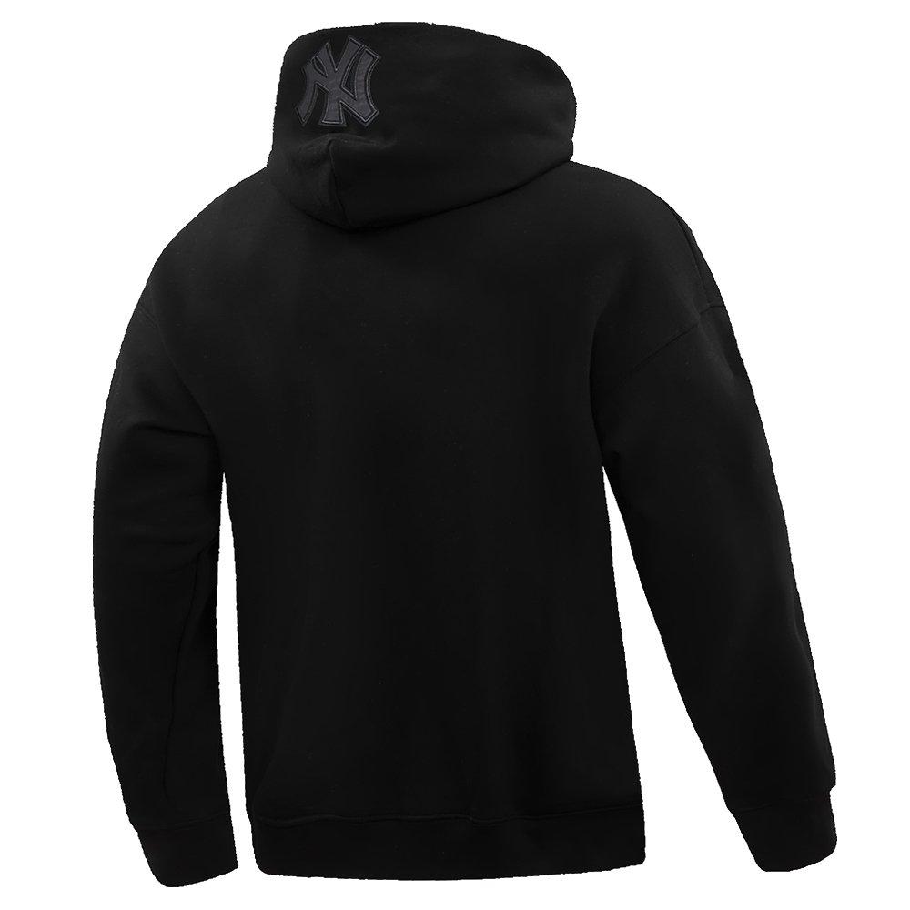 Pro Standard Men's MLB New York Yankees Neutral Drop Shoulder Pullover Hoodie - BLACK Thumbnail View 4