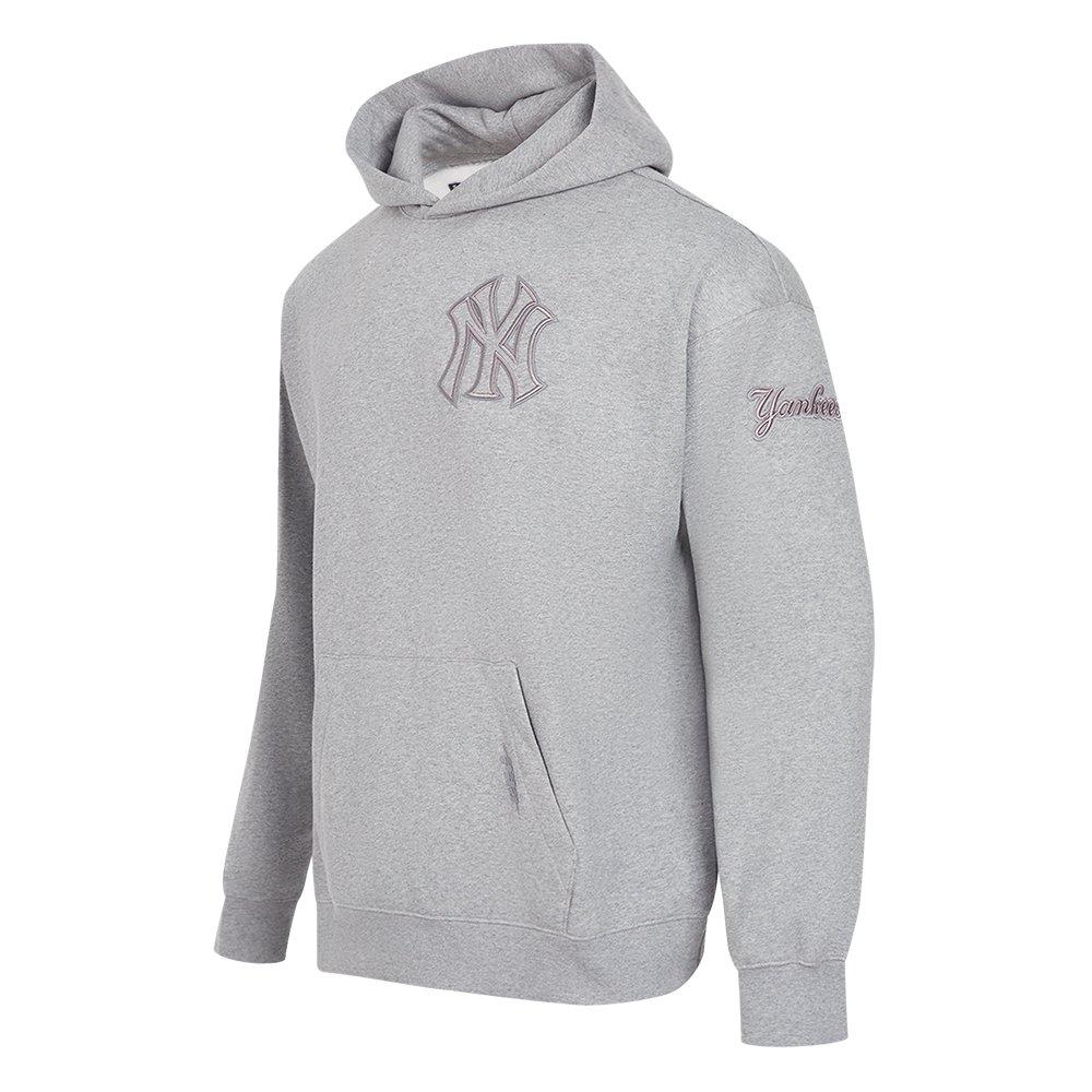 Pro Standard Men's MLB New York Yankees Neutral Drop Shoulder Pullover Hoodie - DK GREY Thumbnail View 3