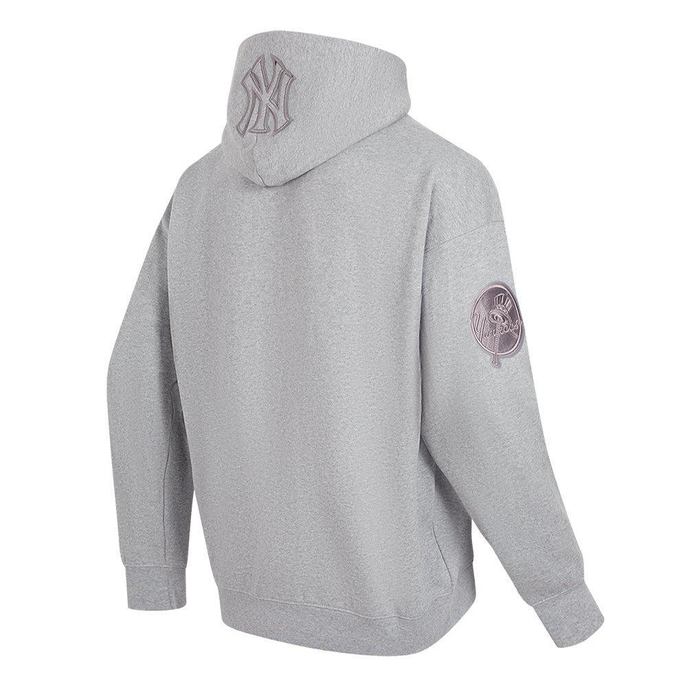 Pro Standard Men's MLB New York Yankees Neutral Drop Shoulder Pullover Hoodie - DK GREY Thumbnail View 4