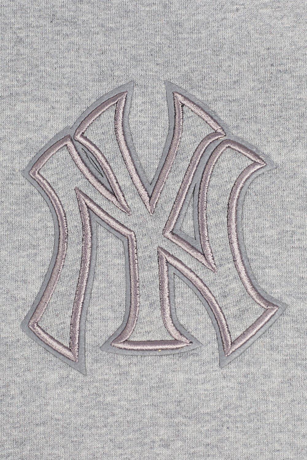 Pro Standard Men's MLB New York Yankees Neutral Drop Shoulder Pullover Hoodie - DK GREY Thumbnail View 5
