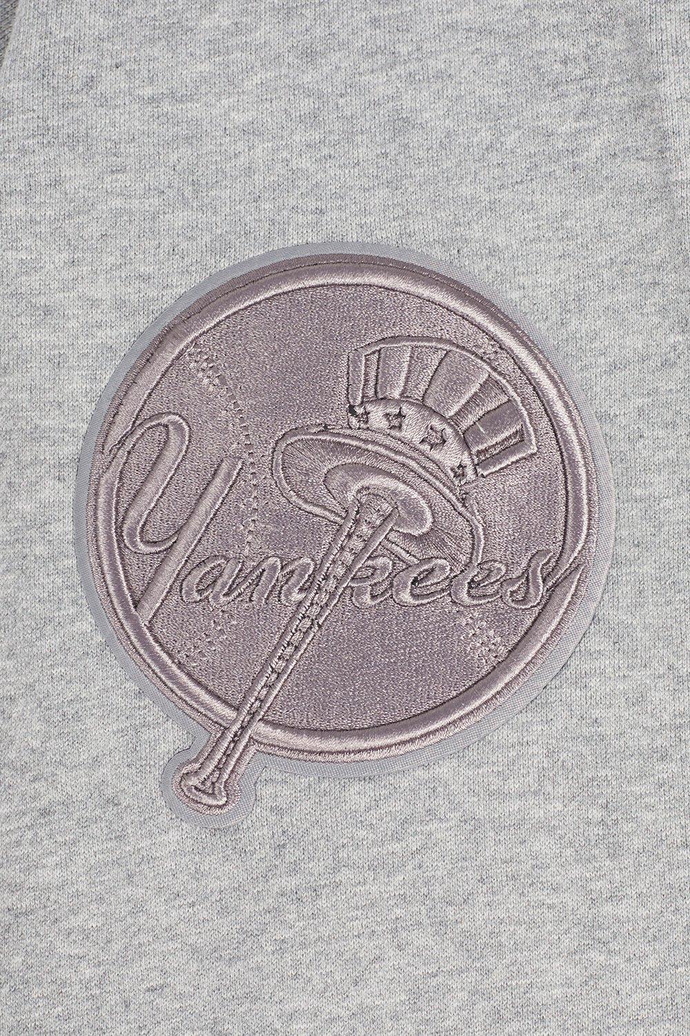 Pro Standard Men's MLB New York Yankees Neutral Drop Shoulder Pullover Hoodie - DK GREY Thumbnail View 6