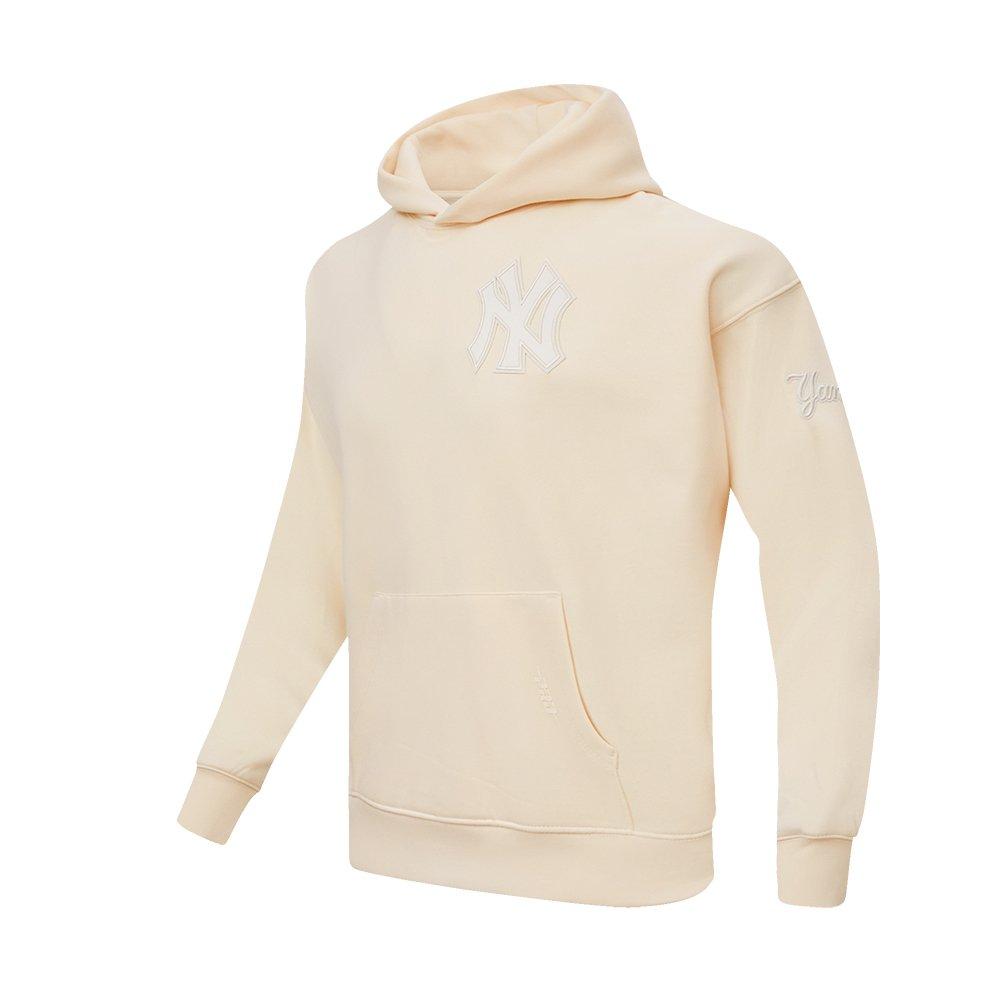 Pro Standard Men's MLB New York Yankees Neutral Drop Shoulder Pullover Hoodie - CREAM Thumbnail View 3