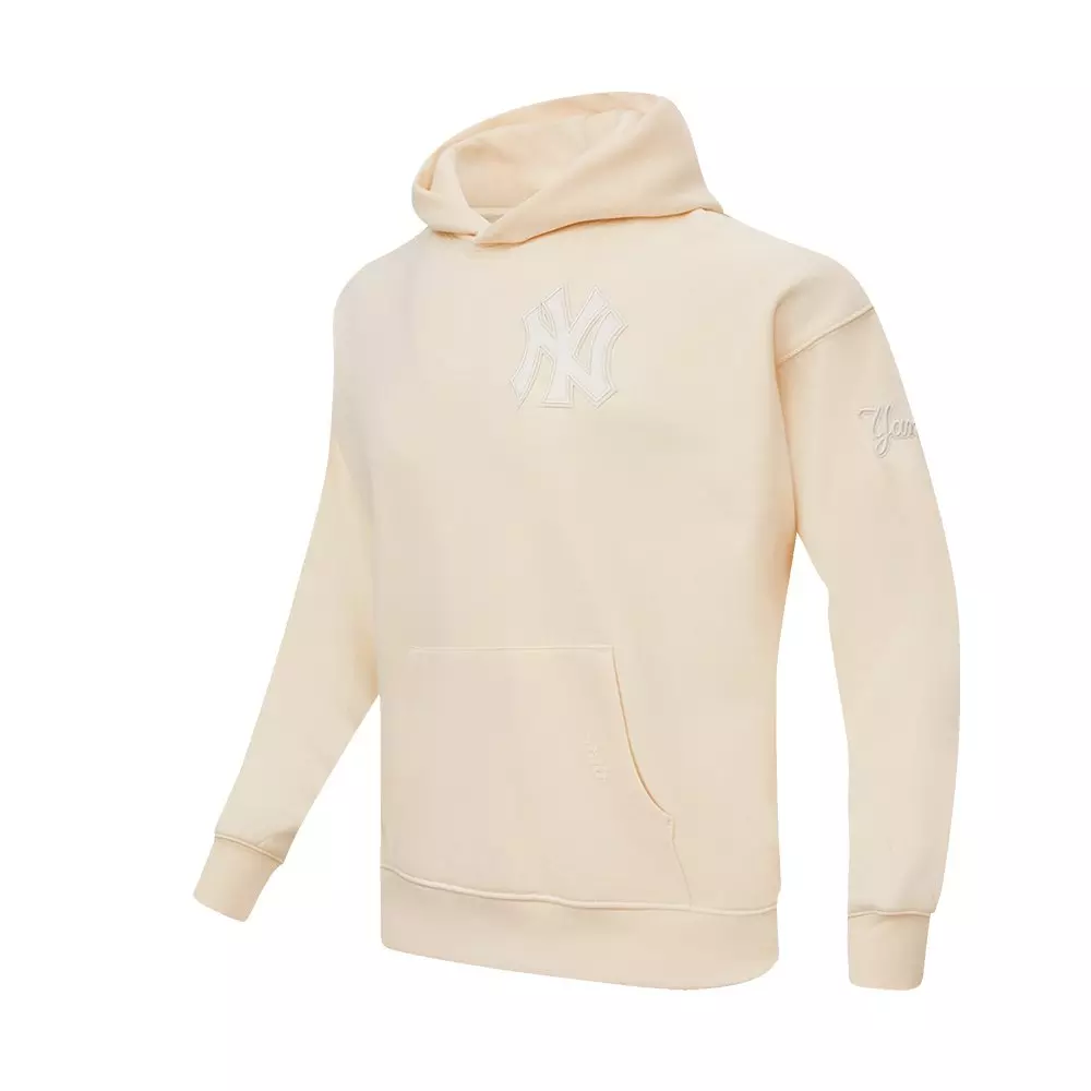 Pro Standard Men's MLB New York Yankees Neutral Drop Shoulder Pullover Hoodie - CREAM