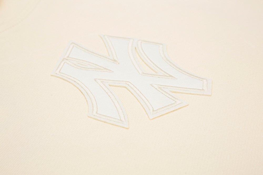 Pro Standard Men's MLB New York Yankees Neutral Drop Shoulder Pullover Hoodie - CREAM Thumbnail View 5