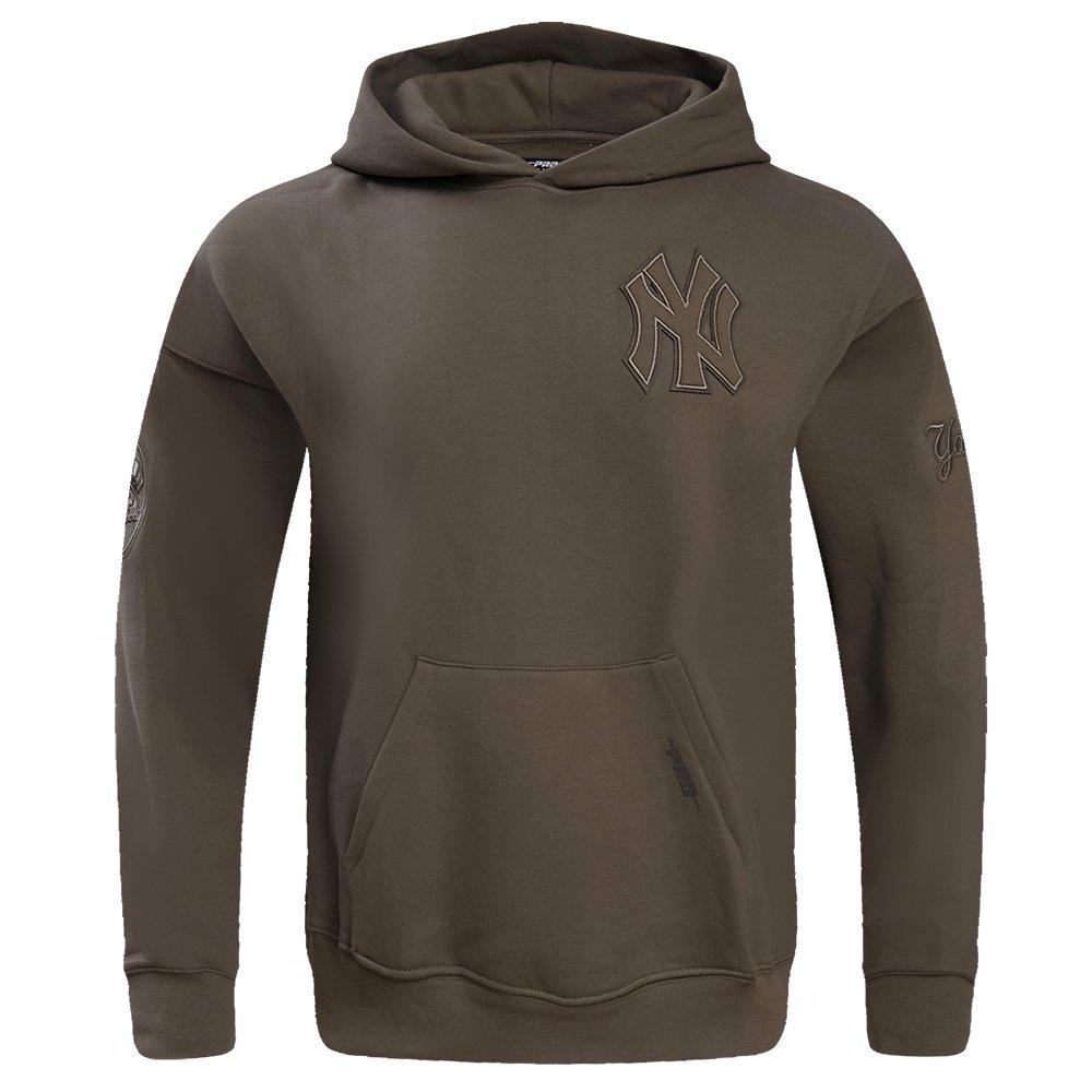 Pro Standard Men's MLB New York Yankees Neutral Drop Shoulder Pullover Hoodie - DK BROWN Thumbnail View 1