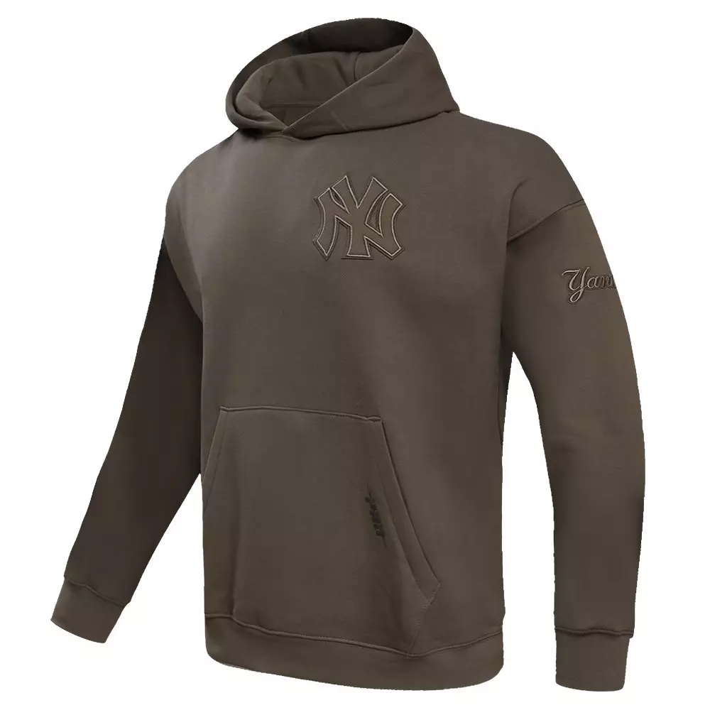 Pro Standard Men's MLB New York Yankees Neutral Drop Shoulder Pullover Hoodie - DK BROWN