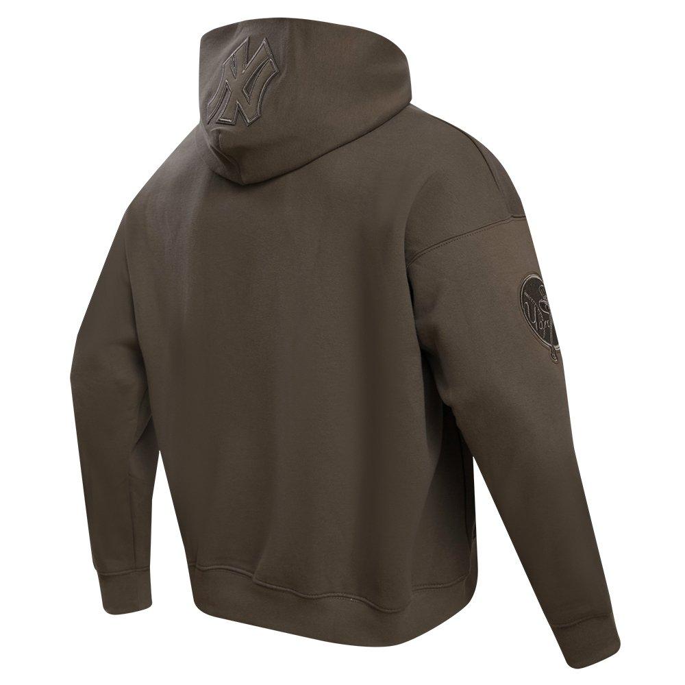 Pro Standard Men's MLB New York Yankees Neutral Drop Shoulder Pullover Hoodie - DK BROWN Thumbnail View 4