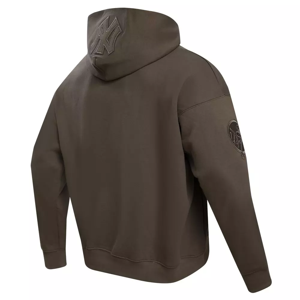 Pro Standard Men's MLB New York Yankees Neutral Drop Shoulder Pullover Hoodie - DK BROWN