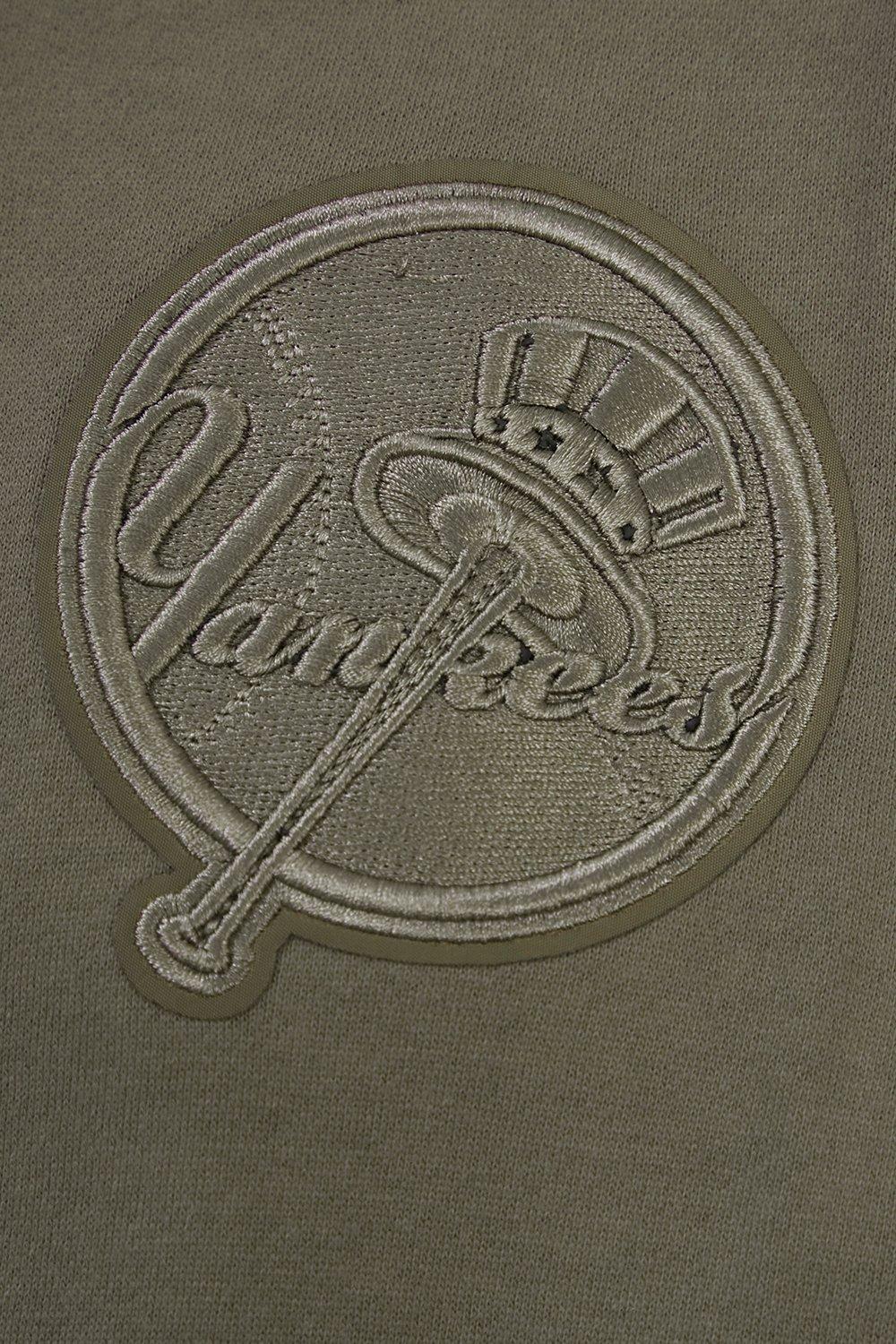 Pro Standard Men's MLB New York Yankees Neutral Drop Shoulder Pullover Hoodie - DK BROWN Thumbnail View 5