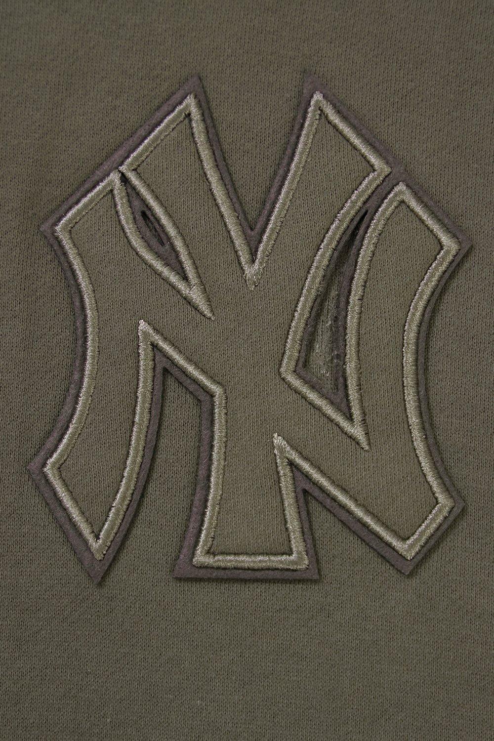 Pro Standard Men's MLB New York Yankees Neutral Drop Shoulder Pullover Hoodie - DK BROWN Thumbnail View 6